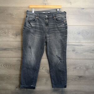 Old Navy Cropped Black Stretch Midrise Jeans Womens Midsize 12